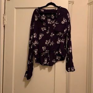 Rails button front navy and white floral top!